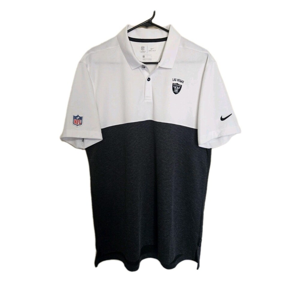 Las Vegas Raiders NFL On-field Nike Dri-fit Golf Polo Mens Shirt Size L